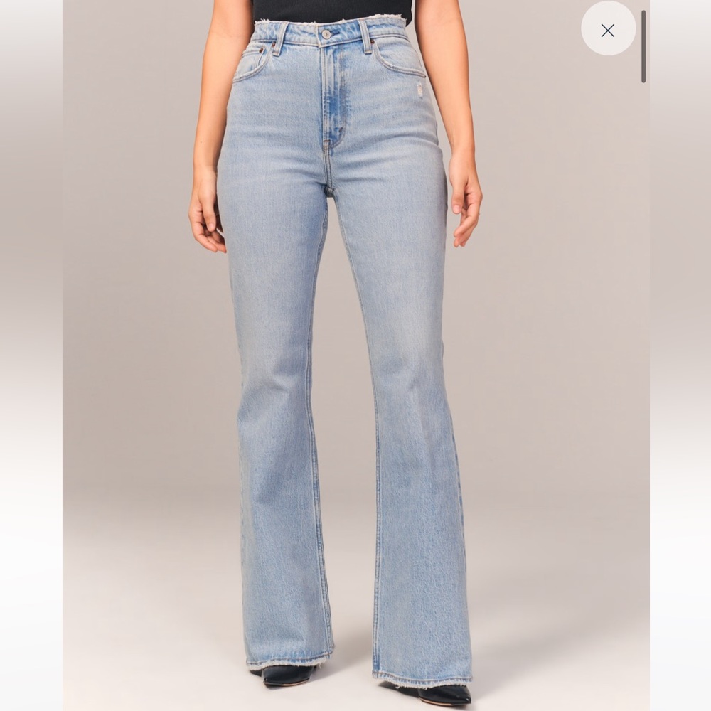 Abercrombie & Fitch Curve Love Ultra High Rise 70s Vintage Flare Jean
